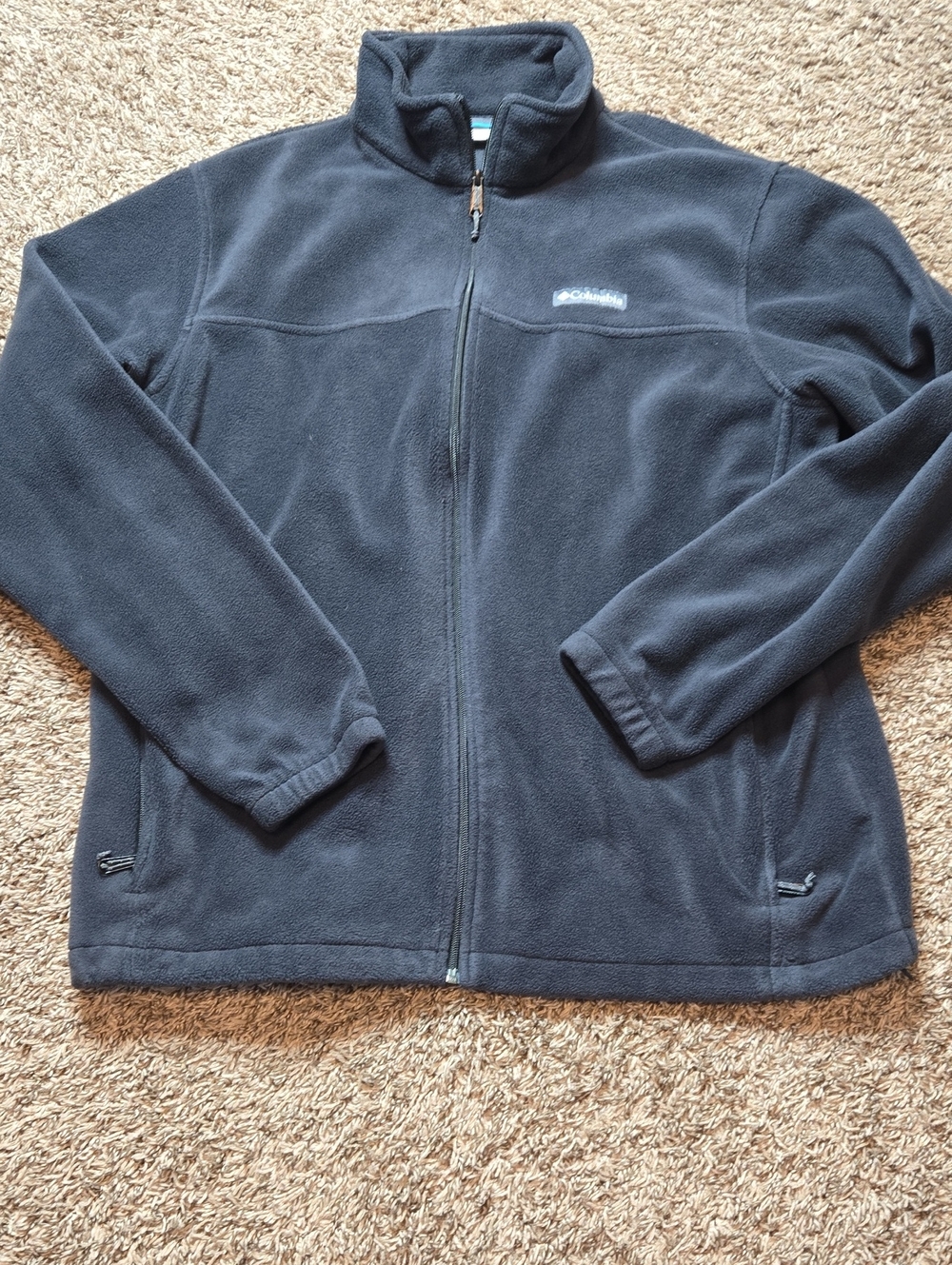 Columbia XLT Tall Dark Gray Full Zip Fleece Jacket Sweater Top